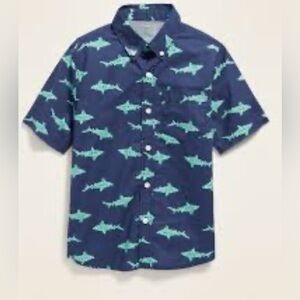🦈 Old Navy Shark Print Button-Up Shirt | Size Medium | Fun & Casual!